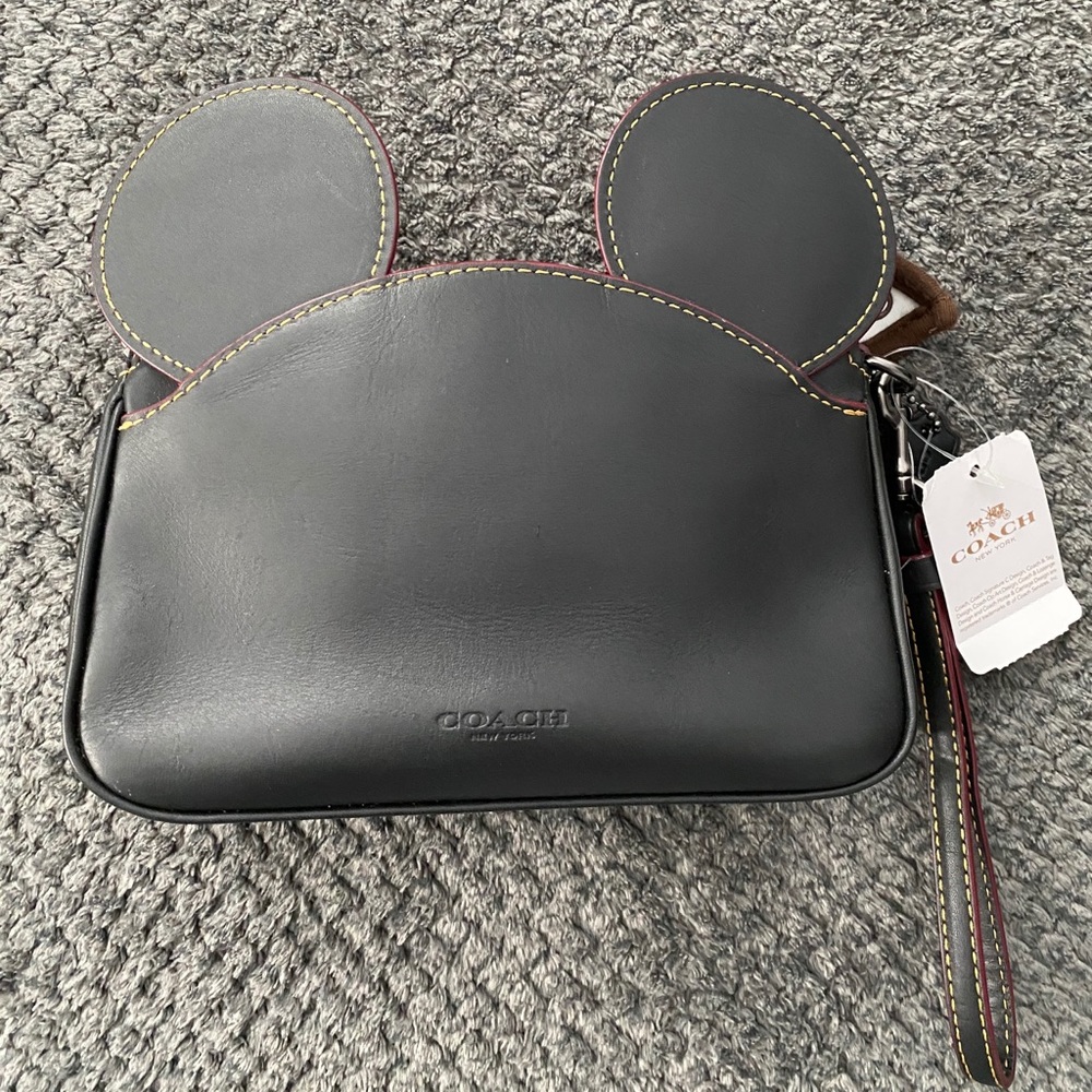 Coach Mickey Leather Ear Wristlet